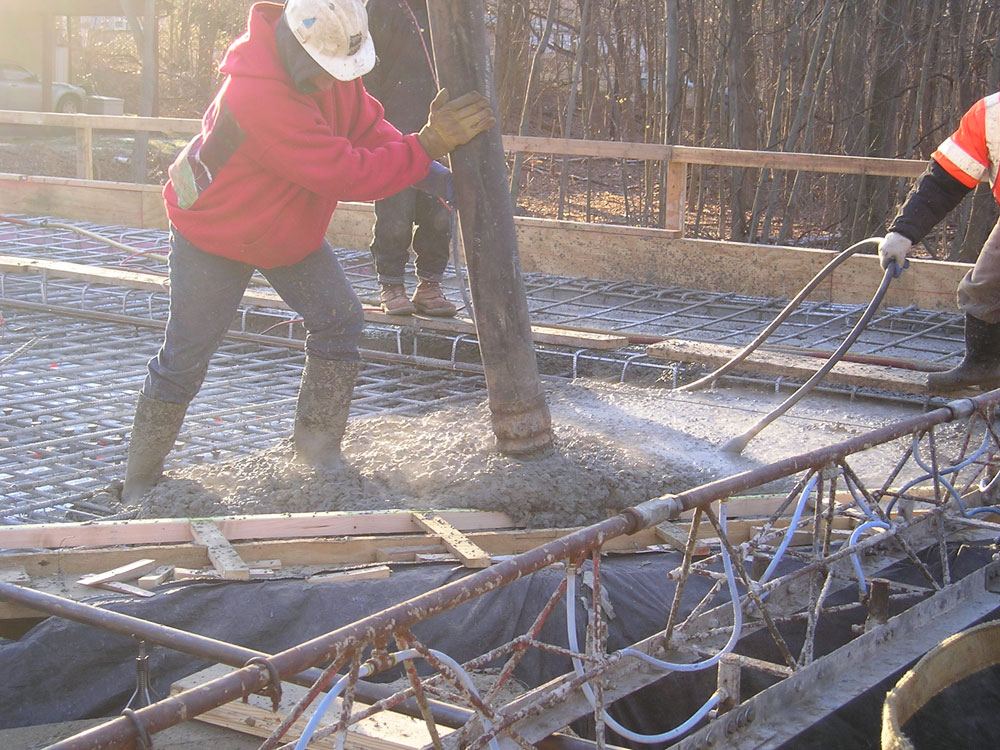 Sparwick crew members working on bridge reinforcing steel